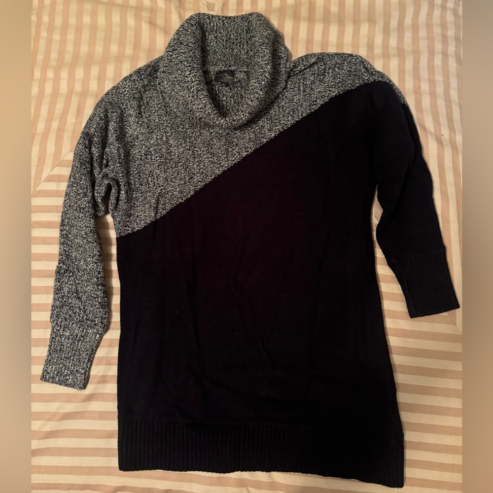 Market & Spruce from Stitch Fix. Cowl neck asymmetrical sweater.